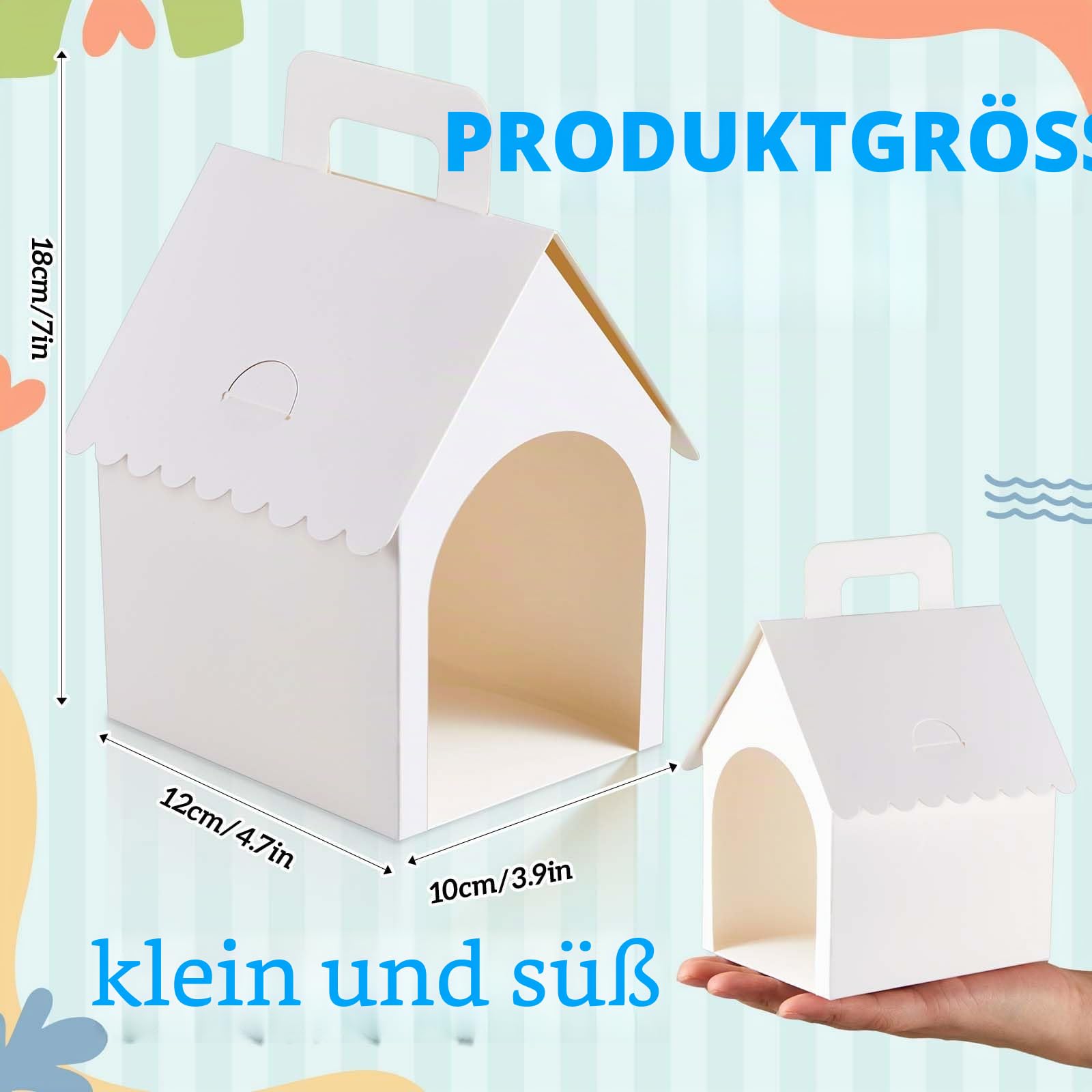 ShinyRelief 24 Stück Hunde-Partygeschenkboxen in Hundehaus-Form, Leckerli-Geschenkboxen mit Löchern, faltbar, mit Griff, für Welpen, Partygeschenke, Kinder, Basteln, Geburtstag, Hausstil, 24 Stück