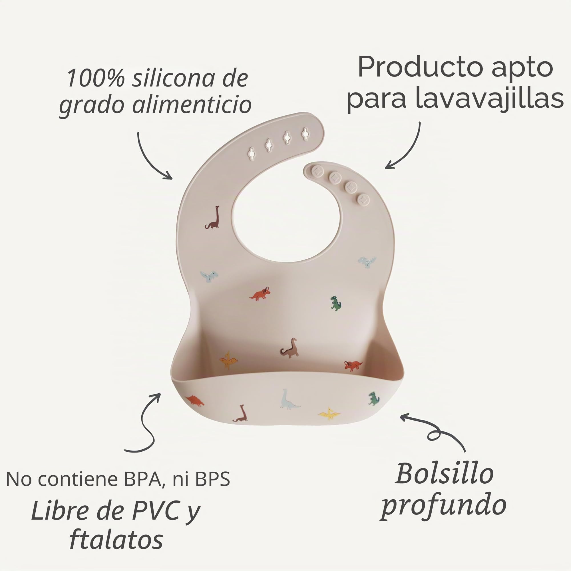 mushie Babero de Silicona para Bebés | Baberos de Alimentación con Bolsillo | Fáciles de Lavar | 4 Tamaños Ajustables | Sin BPA | Accesorio Durable para Niños Pequeños y Niñas |