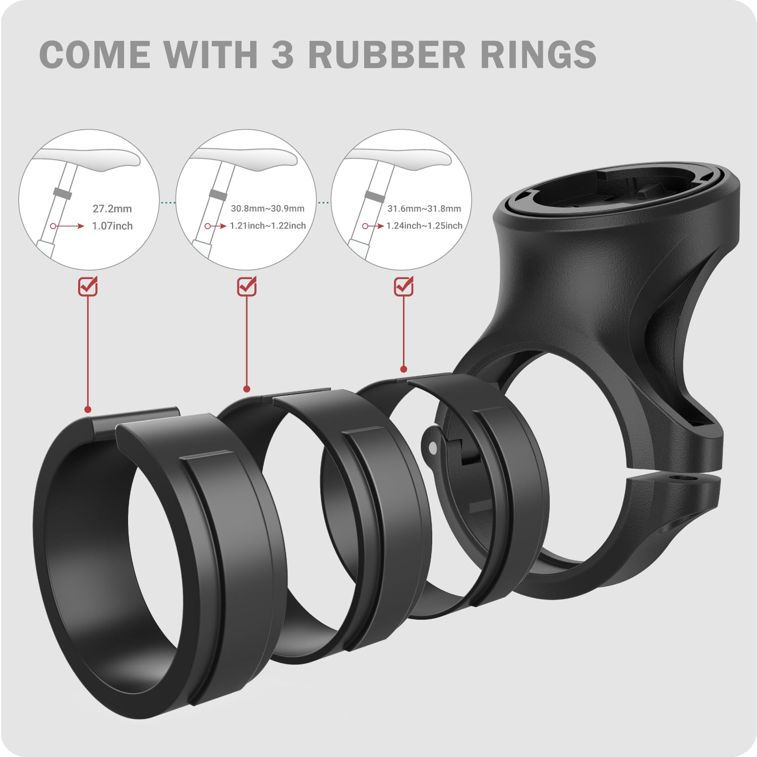 TUSITA Quarter Turn Sztycy Uchwyt Kompatybilny z Wahoo TRACKR RADAR - Pasuje do Kierownic 27.2mm 30.9mm 31.6mm Sztyca