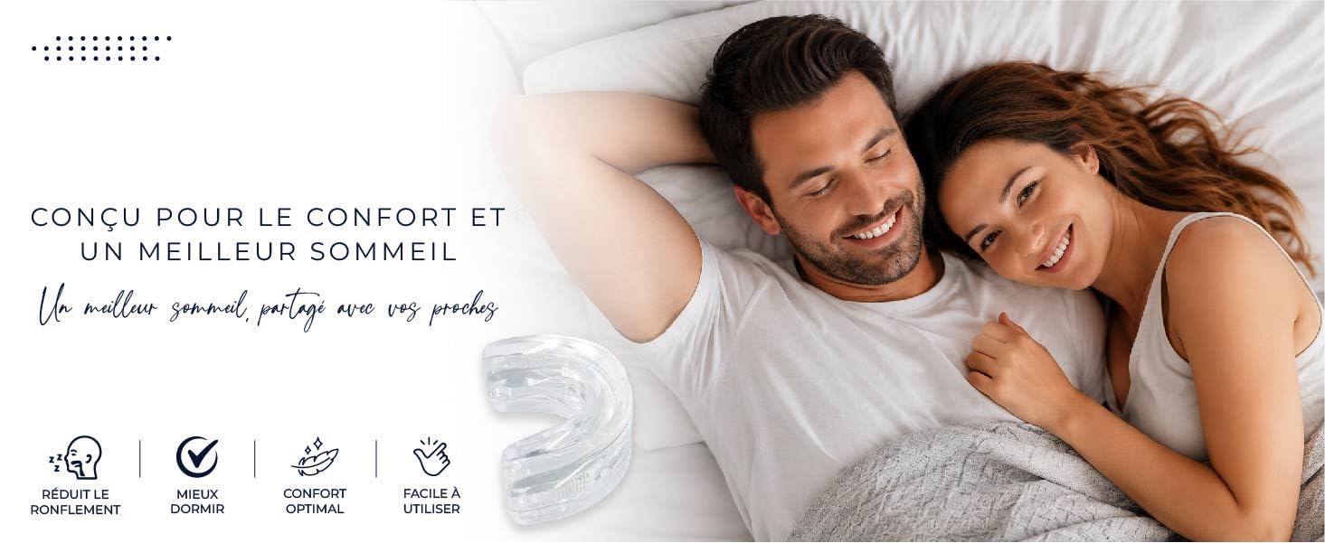 Kit Orthese Anti Ronflement Efficace Puissant Inclus-Ecarteur Nasal-10 Pcs Bande Nasale-Masque de Nuit Soie
