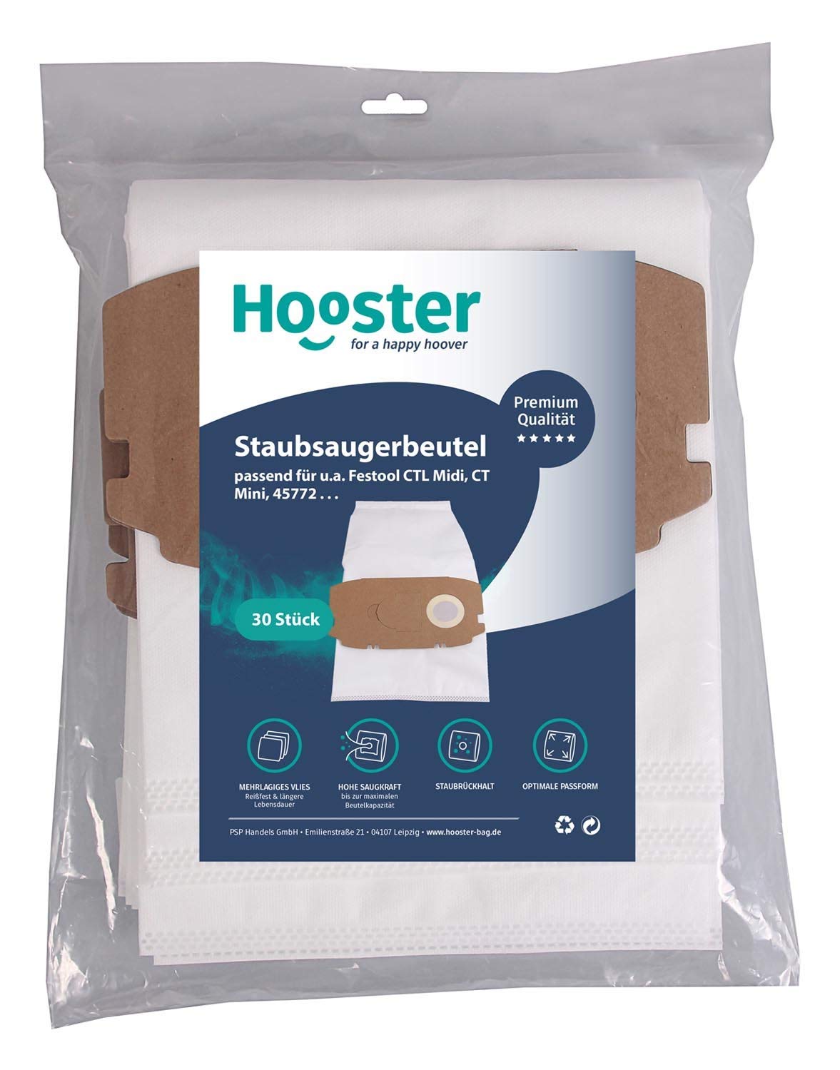 30 Stück Staubsaugerbeutel passend für Festool CTL Midi / 456772/498410 / bis Baujahr 2018