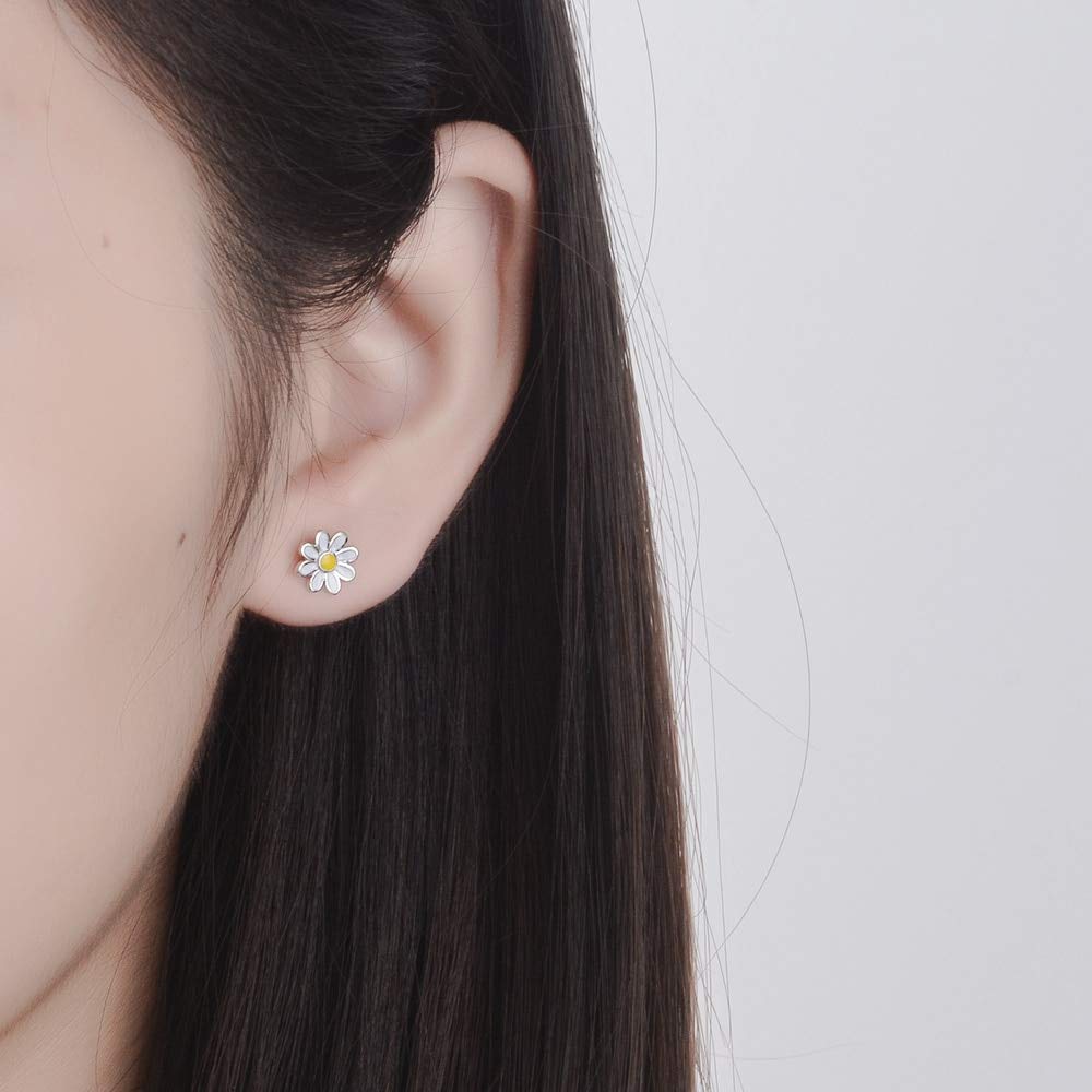 Chereda Orecchini Asimmetrici In Argento 925 | Ape E Fiore | Gioielli Alla Moda Ipoallergenici Per Donne - 2