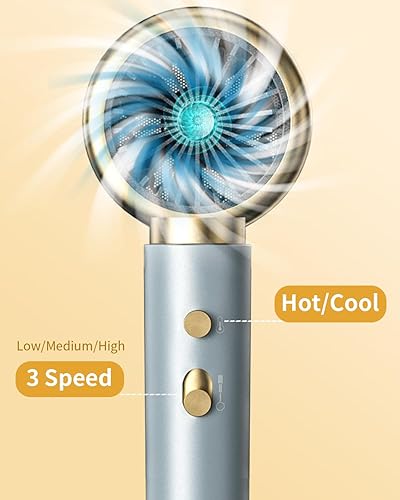 Miniatura 5 de Secador de pelo iónico con difusor y concentrador, potente secador de pelo de secado rápido de 1875 W, temperatura constante, secador de pelo