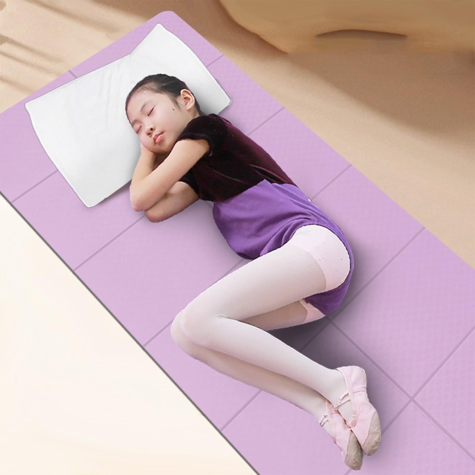 Esterilla Doblable Para Yoga Mat Antideslizante Y Ligera de Material Esterilla Entrenamiento EcolóGico ElastóMero TermopláStico for Pilates Estiramientos Hombre/Mujer
