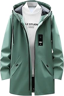 Bicycle Rain Jacket Men's Summer Waterproof Breathable Hiking Jacket Raincoat Foldable Autumn Outdoor Thin Windbreaker Softshell Jacket Large Sizes with Hood 4XL Lightweight Wind Jacket Rain Jacket