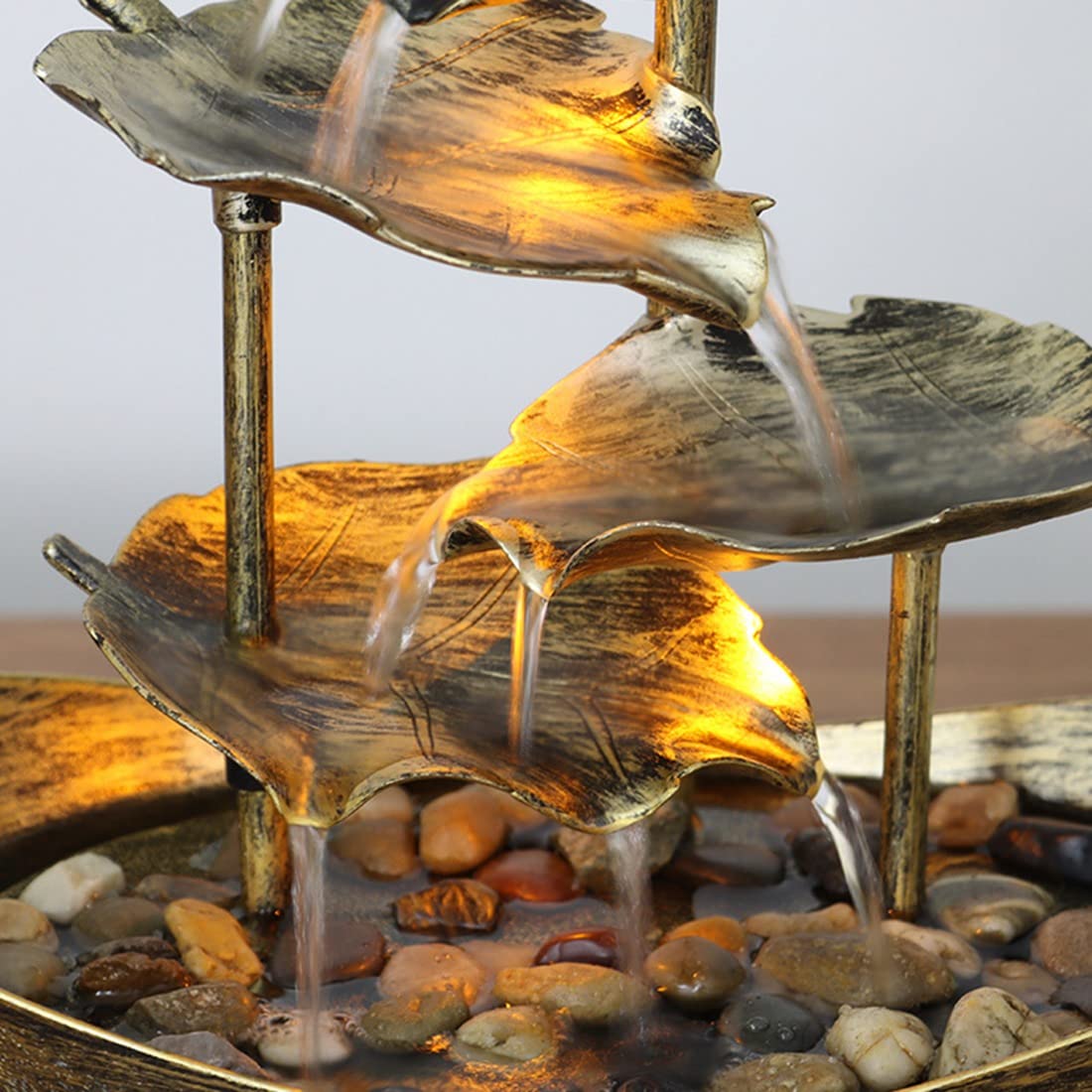 Fuente de agua de mesa de relajación para interiores, con luz LED, para oficina, habitación, decoración de escritorio A