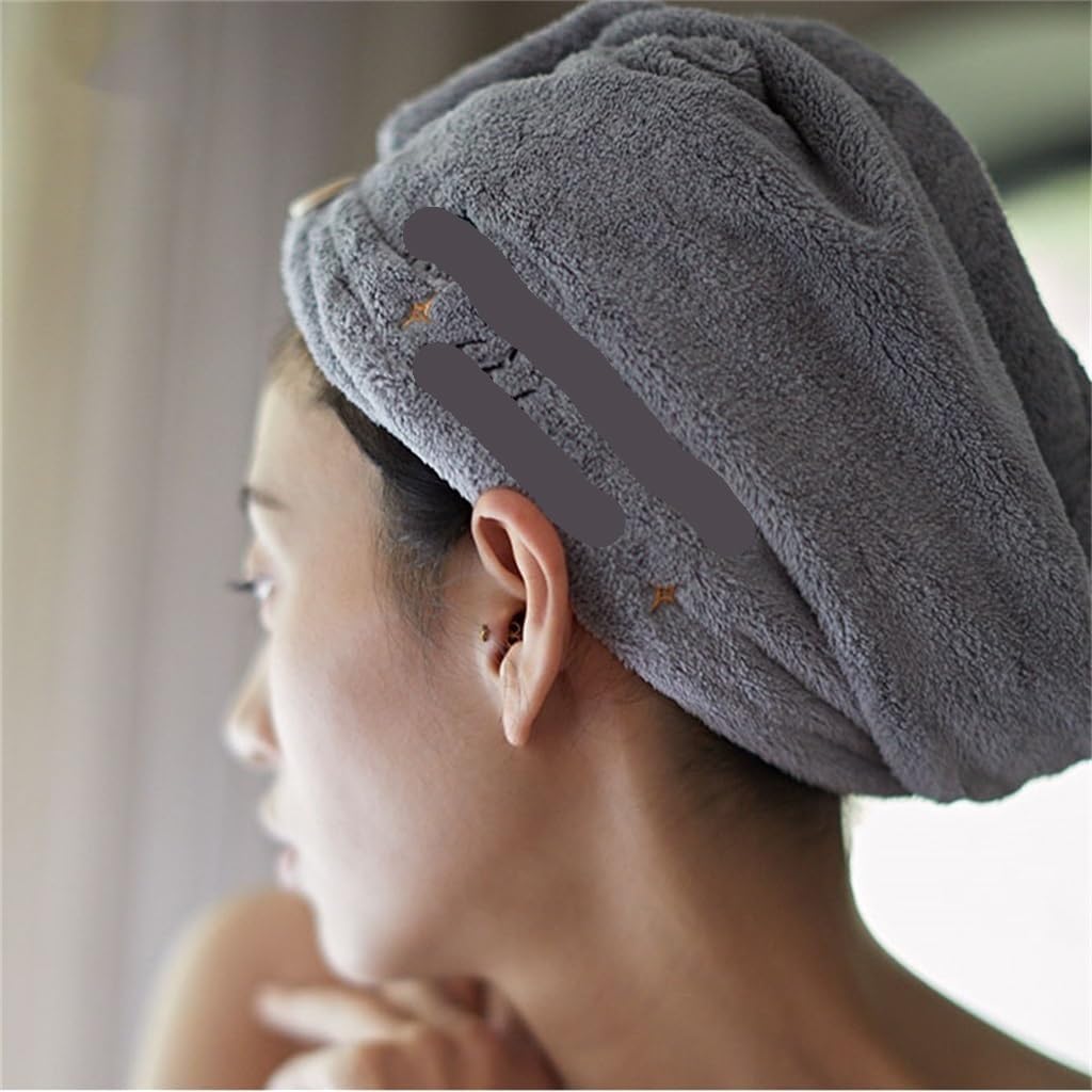 Hair Drying Cap Women's Absorbent Quick-drying Embroidered Turban Shower Cute