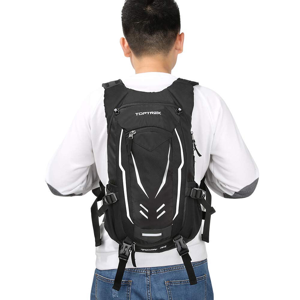 Toptrek - Mochila de Ciclismo de 18 l, Ultraligera con protección contra la Lluvia y Funda para Casco, Mochila de hidratación, Impermeable, Mochila de Ciclismo, Mochila de hidratación, para Hombre