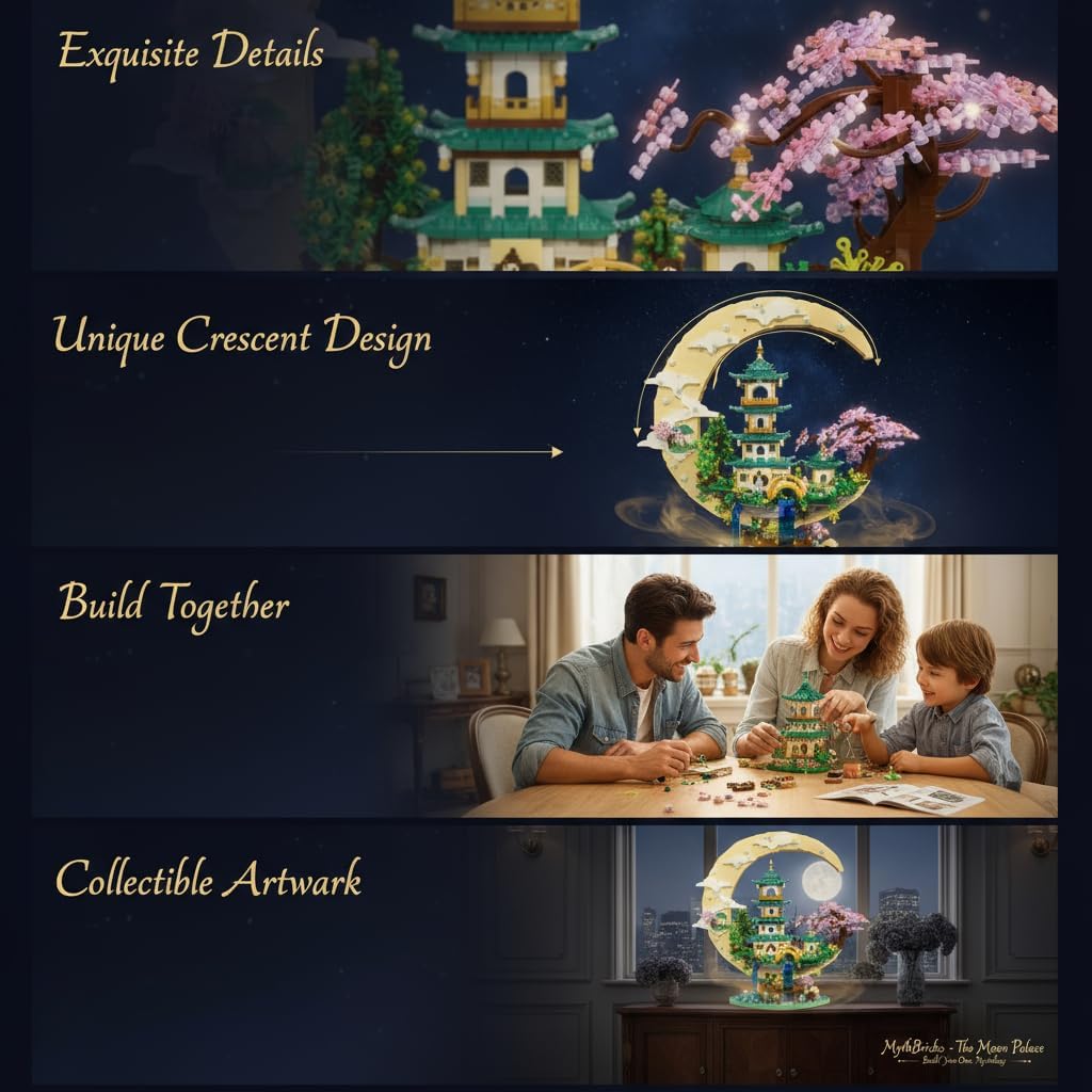 LED Moon Palace Building Blocks for Adults, 4288 PCS Toy Building Set Inspired by Chinese Mythology, Collectible Architecture Model, Creative Gift for Teens & Adults