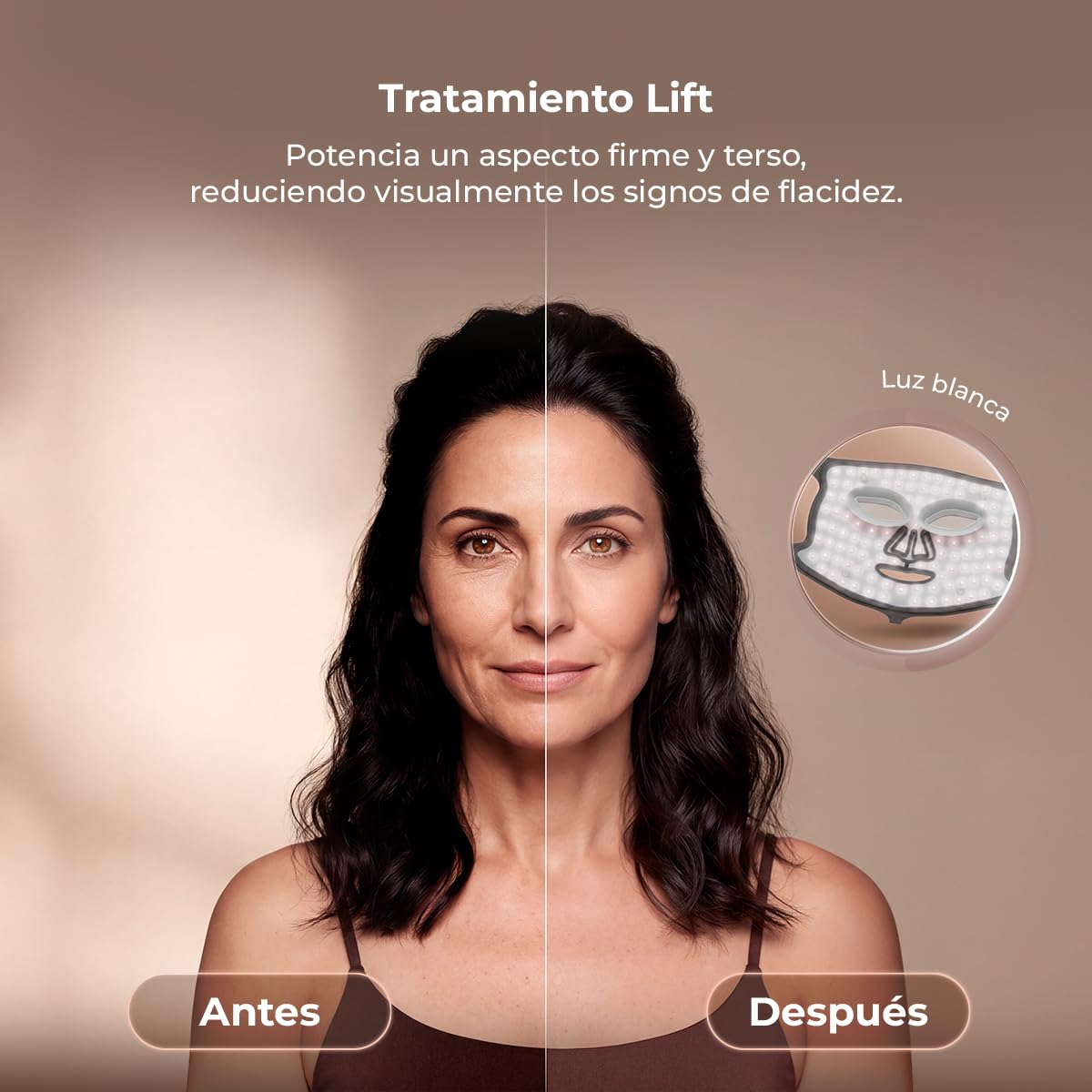 Cecotec Máscara Facial LED 9 Colores - 448 Puntos de Luz FaceCare LÜM Ice | Silicona Flexible libre de UV, 9 Funcionalidades, Luz Infrarroja (NIR), 112 LEDs (448 chips), Accesorios Efecto Frío