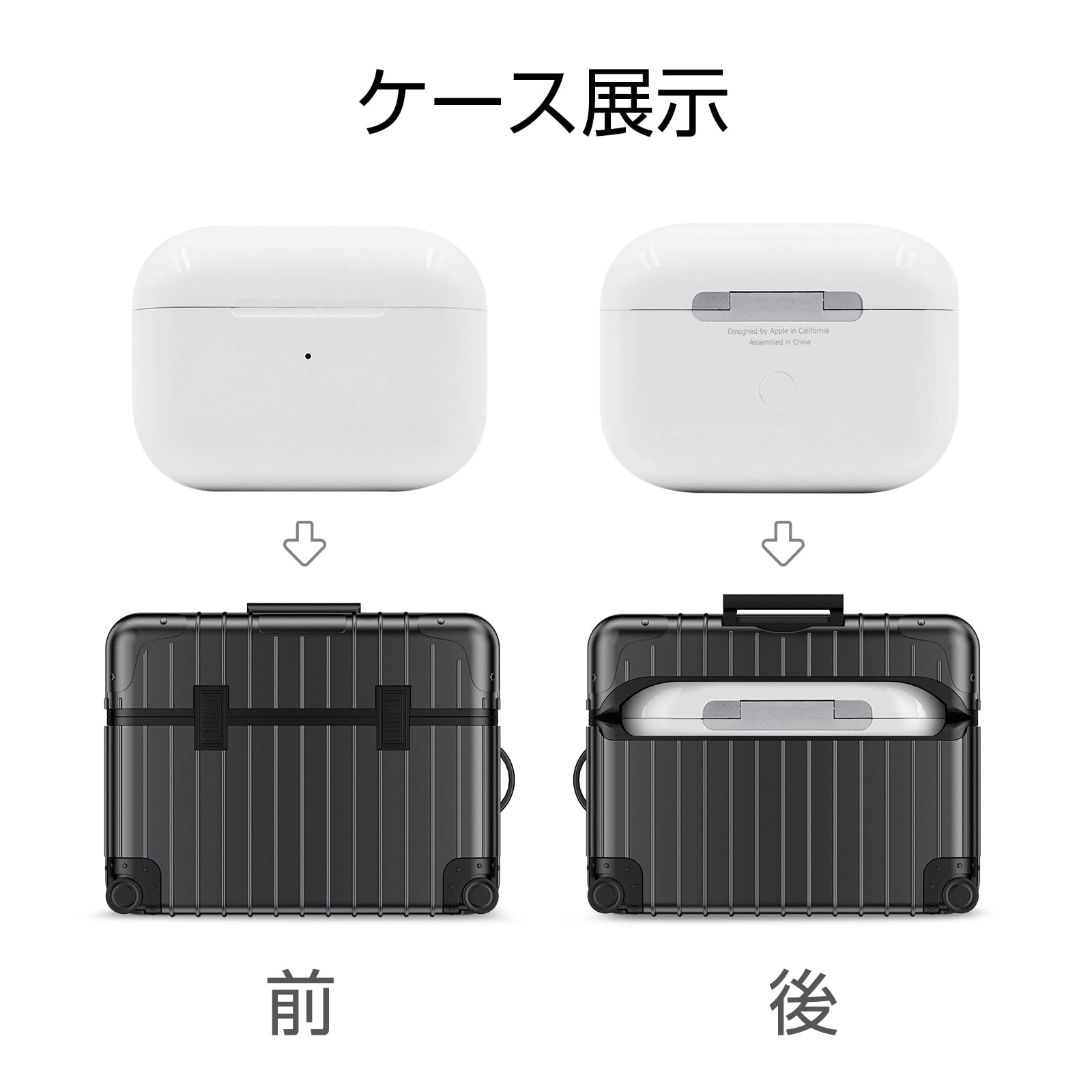 オススメ❣️V-MORO AirPods Pro ケース 軽量 透明 カラビナ付き
