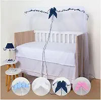 Mosquiteiro de Fita c/Laço Para Berço Quarto de Bebê Menina Menino 01 Peça (Marinho)