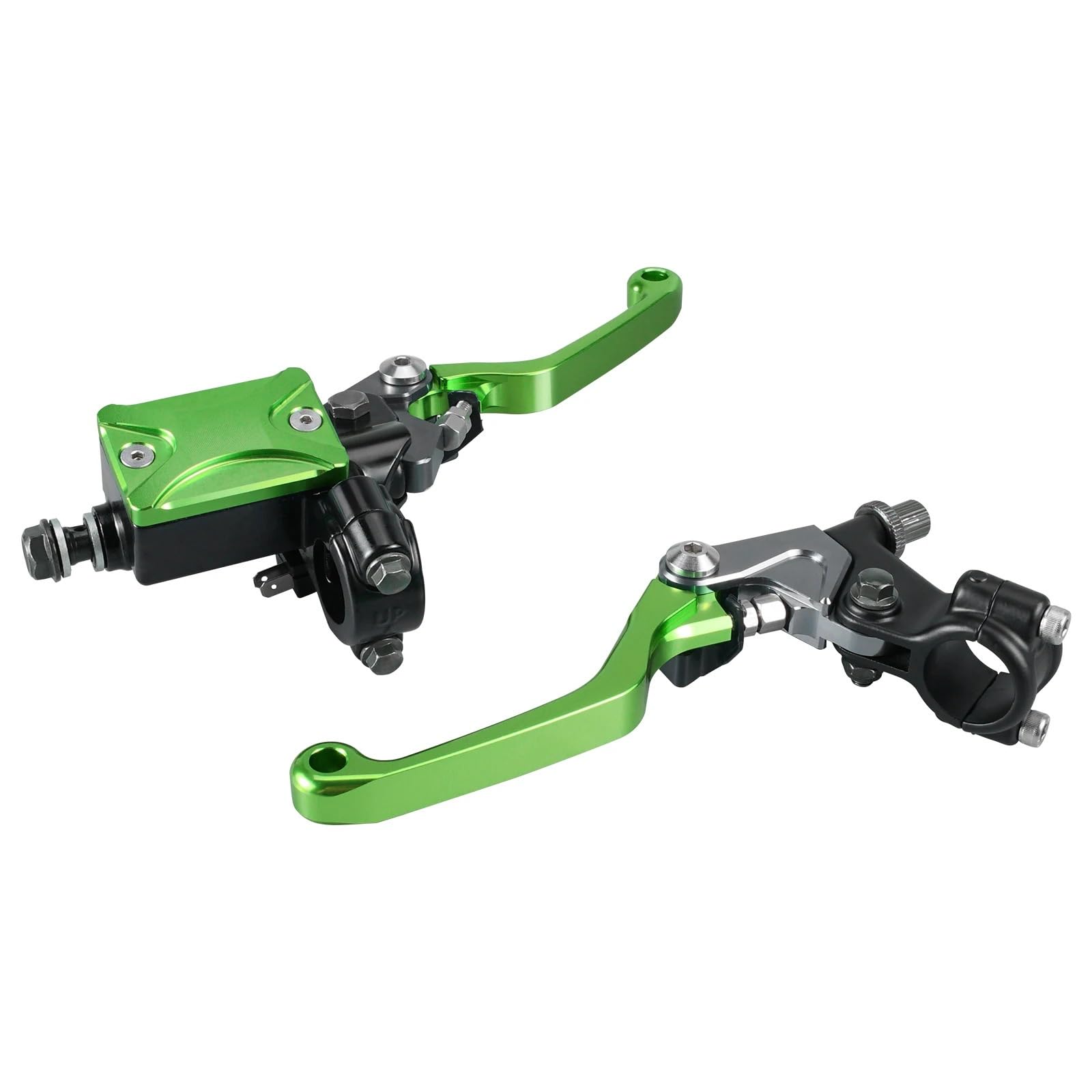 Zestaw linki sprzęgła motocykl Pasuje do Kawasaki KX 85 125 250 KXF 250 450 KLX motocykl hydrauliczny hamulec dźwignia sprzęgła dźwignia hamulca główny zbiornik płynu zestaw nakrętek(Green)