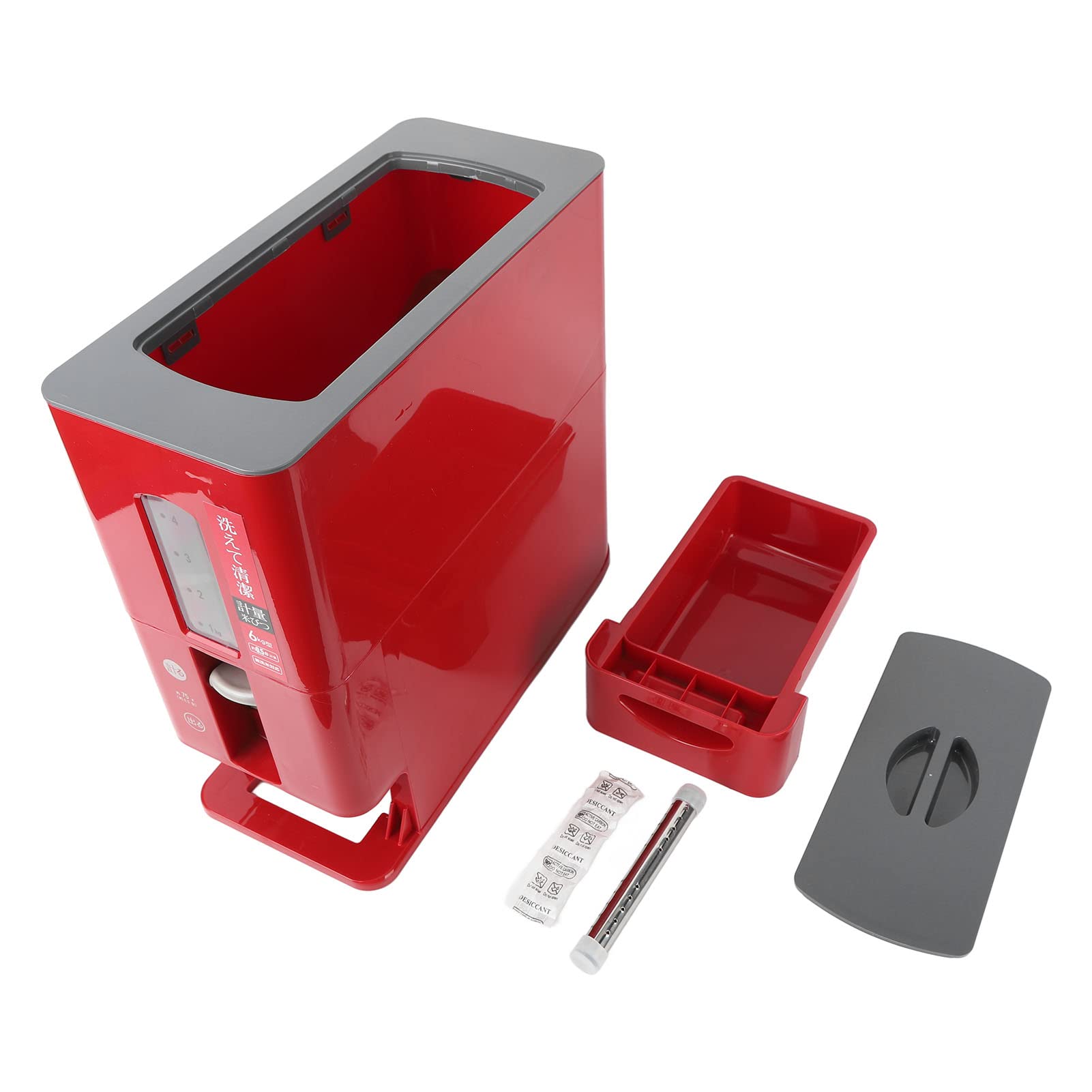 per distributore di riso, cassetto automatico del riso, scatola di stoccaggio di cereali intelligenti per la casa, per cereali di fagioli, capacità di 6 kg, facile da (Rosso)