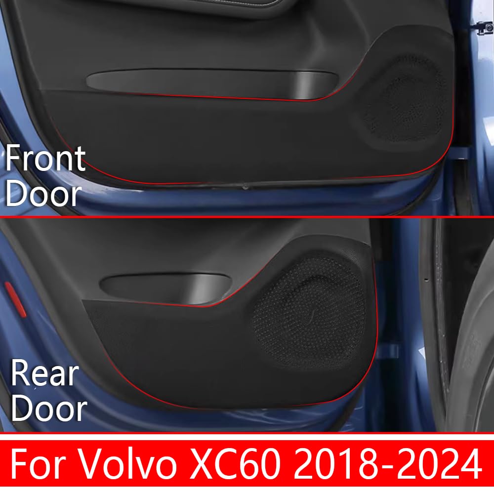 LUNQIN Car Protector Door Anti Kick Pad for Volvo XC60 Accessories 2018 2019 2020 2021 2022 2023 2024 2025 Collision Stickers Inner Decorative