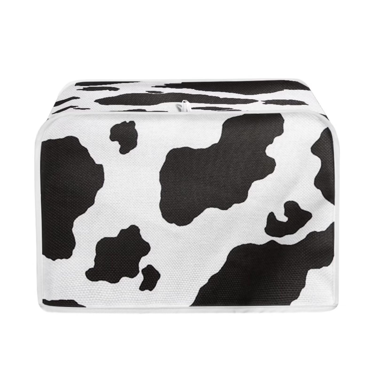 JSLXYYBQ Black and White Cow Print Toaster Covers 2 Slice Wide Slot Dustproof Fingerprint Protectors and Greasy Protection Anti-sputtering Machine Washable Women Gift