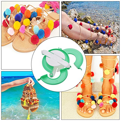 Toodoo Pom-Pom Maker, 4 Different Sizes Pompom Maker Fluff Ball Weaver Needle Craft Diy Wool Knitting Craft Knitting Wool Tool Kit With Thread Cutter Scissors (Color Set A) #TOP2