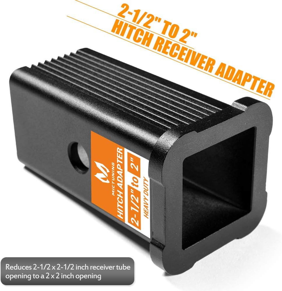 MICTUNING 2-1/2 Inch Class V to 2 Inch Class III and IV Trailer Hitch Receiver Adapter Reducer 2.5 Inches to 2 Inches Sleeve Convertor - Image 3