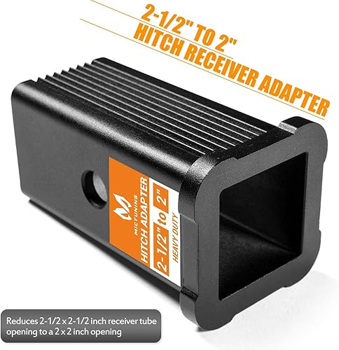 Miniatura 10 de Mictuning - Adaptador de enganche, estilo manga, receptor, Clase III o IV de 2 pulgadas a 1-14 pulgadas Clase I o II, receptor reductor y