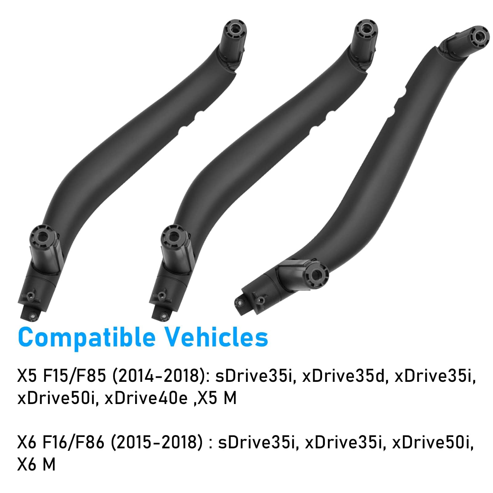 3 pezzi compatibili con maniglia per porta interna X5 F15 F85 (2014-2018) Maniglia X6 F16 F86 (2015-2018) Sinistra + Destra Nero
