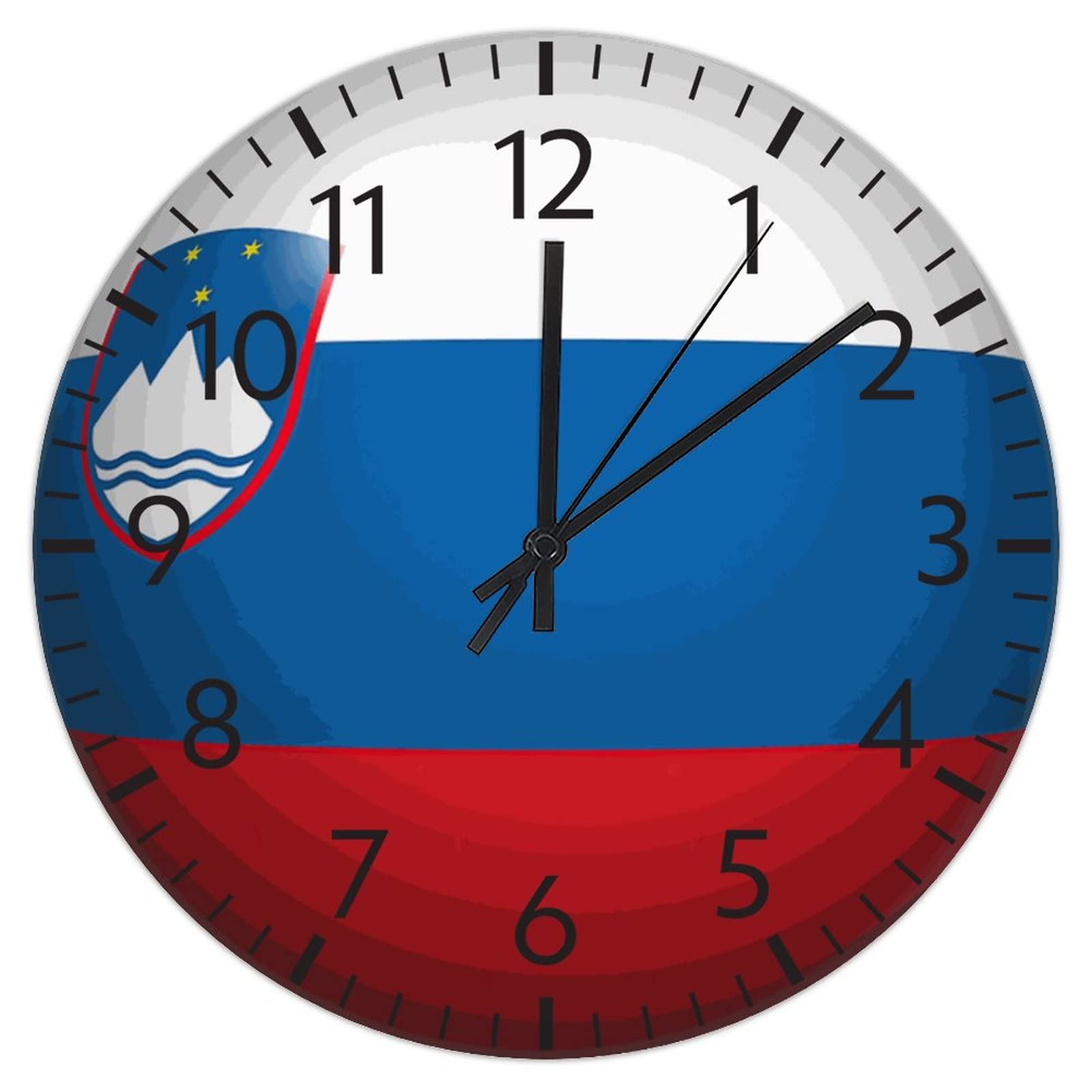 Horloge murale artistique Slovénie en PVC, objet d'art de 30,5 cm