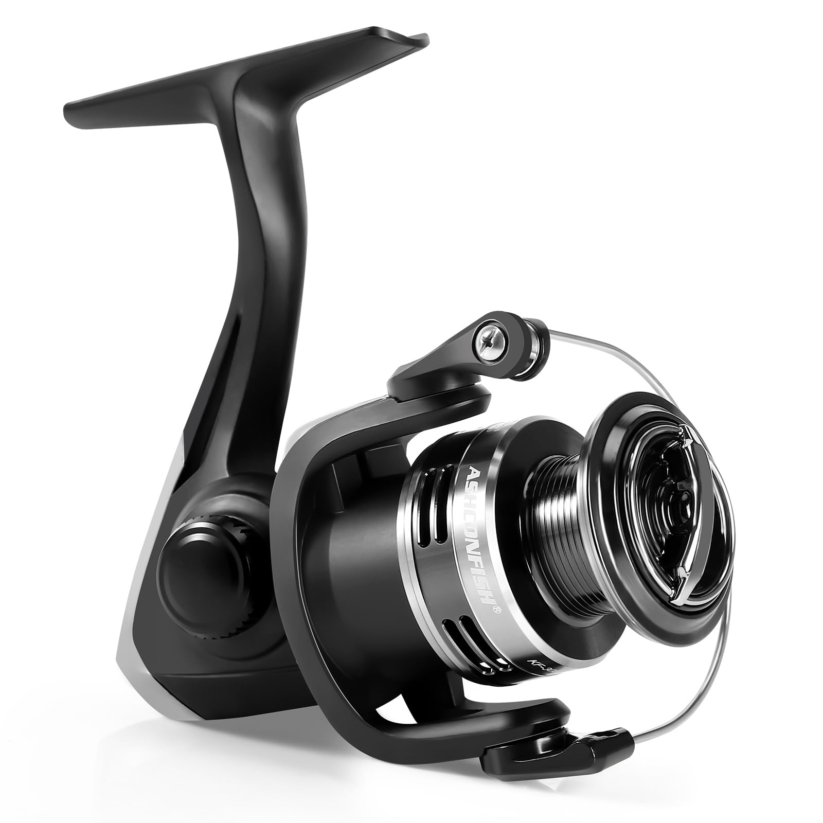Ashconfish KF Spinning Fishing Reel,New Glass Fiber Frame,7+1BB,5.2:1 Gear Ratio,2 Line Cup Style,for Freshwater and Saltwater Spinning Fishing Reels (Deep Spool Line Cup(KF), 3000)
