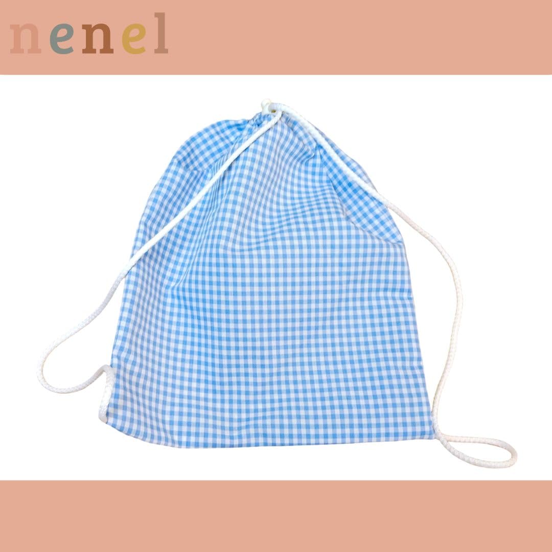 Nenel Conjunto Escolar para Colegio o guardería: Mandilón, babi o Bata Escolar + Bolsa merienda Bordado con el Nombre. Modelo Amore