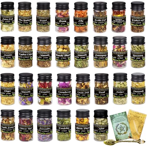 Kit de Hierbas y Flores Secas para Hechizos 30 Botellas miniatura 1