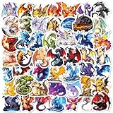 50 PCS Cool Dragon Stickers for Kids, Waterproof Dragon Stickers for Water Bottles Laptop Phone Scrapbook Journal Skateboard, Good Gifts for Girls & Boys to Make Special Stuffs