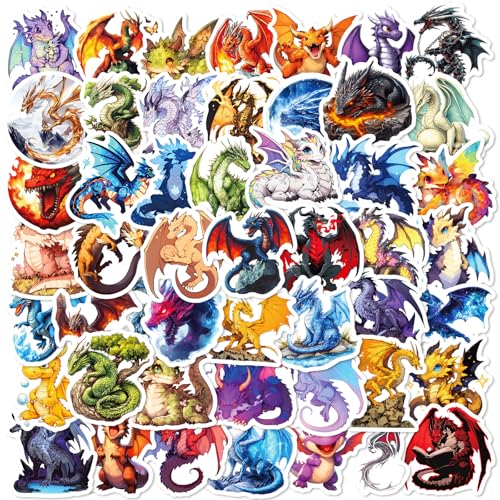 50 PCS Cool Dragon Stickers for Kids, Waterproof Dragon...
