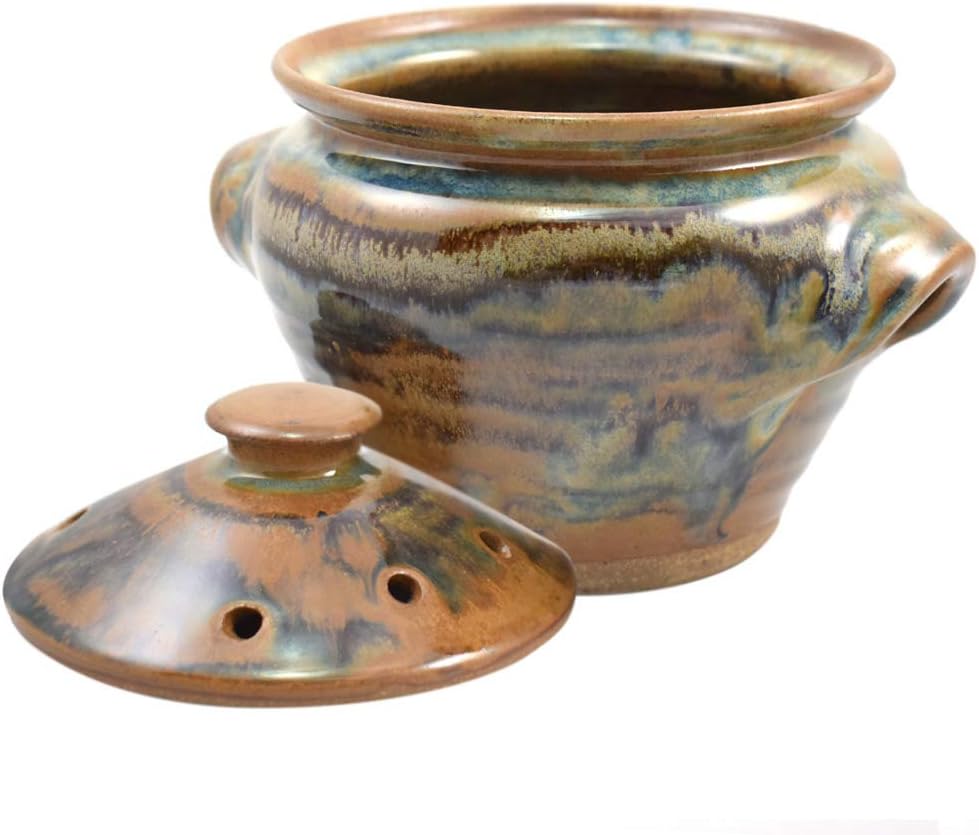 Tuscan Farmhouse Collection: Stoneware Pottery Microwave Vegetable Steamer, American Made
