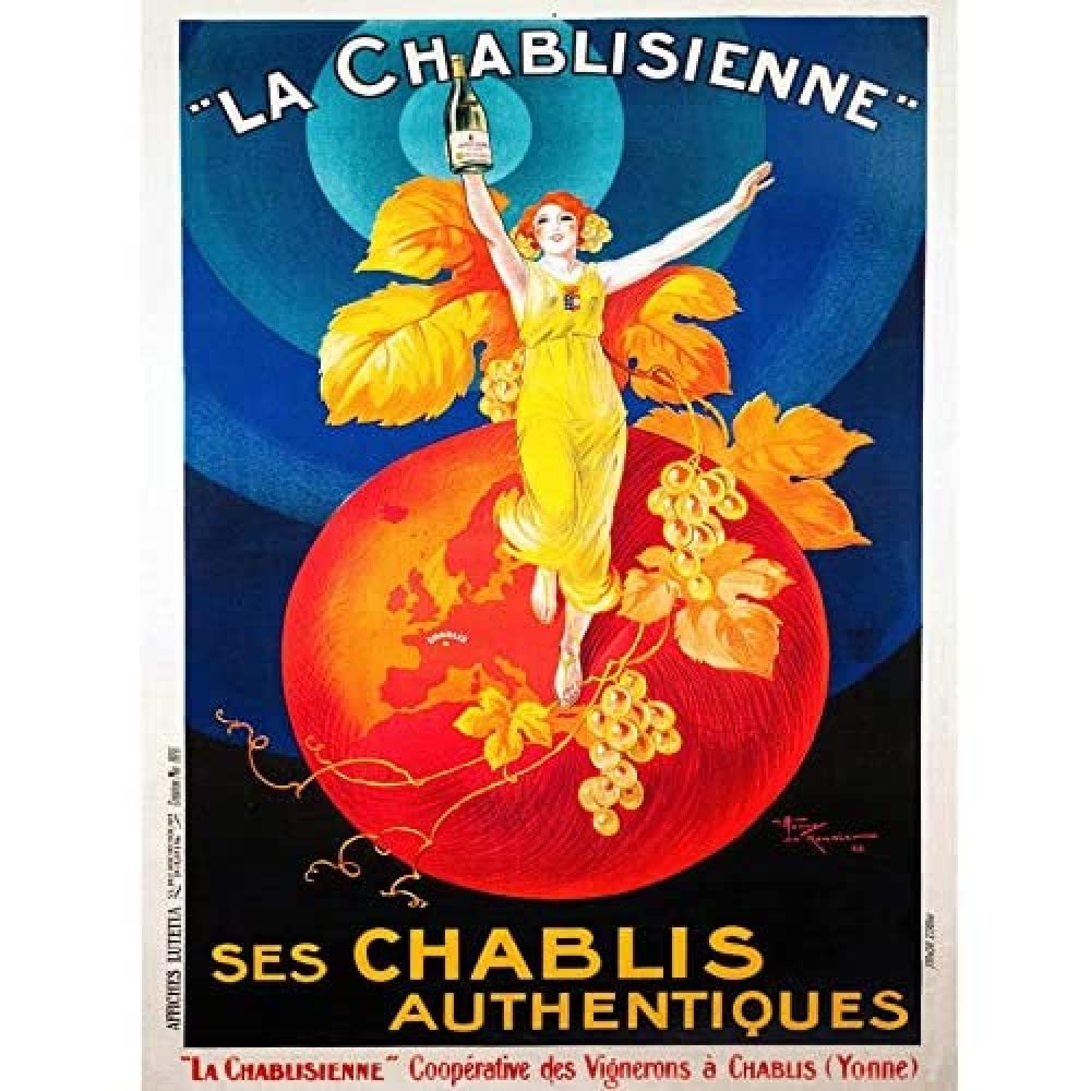 Wee Blue Coo Chablis Wine Vintage Unframed Art Print Poster Wall Decor 12X16 Inch