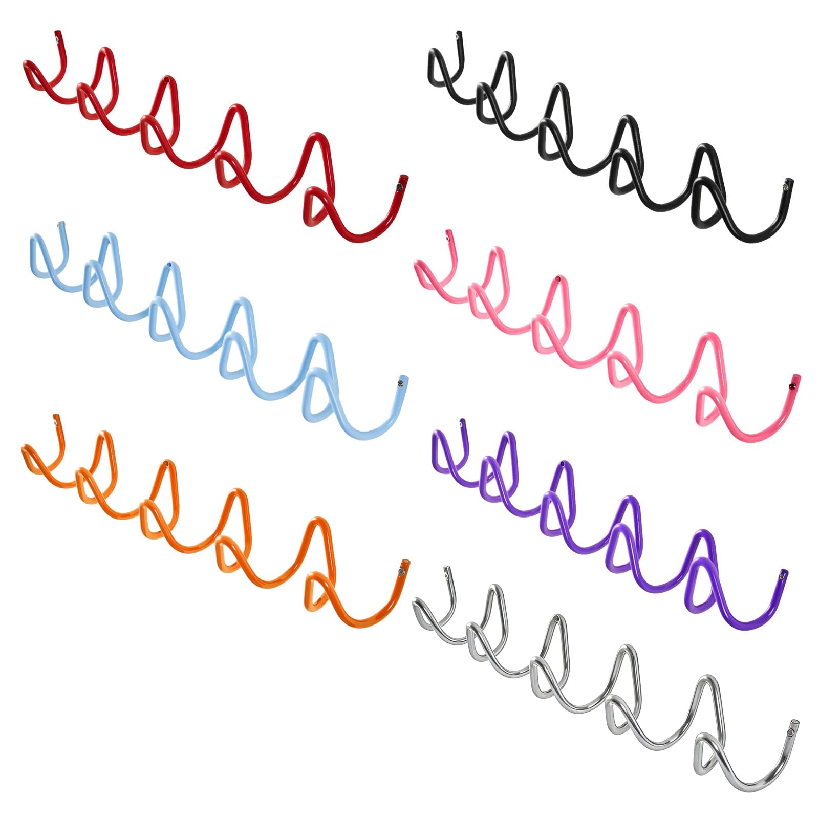 Set di 5 Ganci da Parete in Metallo Resistente alla Ruggine con Motivo Ondulato Stili Semplici Gancio con Design Ondulato per Stoccaggio del Bagno Gancio con Design Ondulato