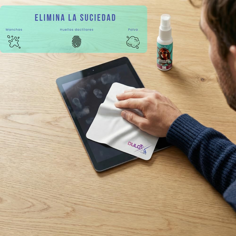 Kit Spray Limpiador Gafas 200ML + 2 Botes Limpia Gafas 30ML + 3 Gamuzas Microfibra 18X18CM + Destornillador – Pack Limpia Lentes 200ML + 2 Limpia Lentes 30ML + 3 Paños de Microfibra + (Kit.200) — view 3
