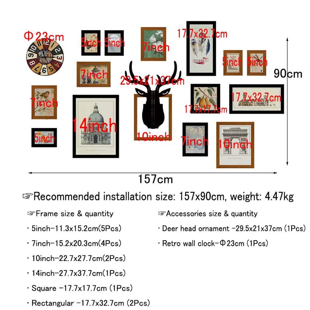 Amazon.com - ZXW Photo Wall Set, Retro Combination Photo Frame