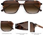 SOJOS Retro Aviator Lunettes de soleil pour Femmes Hommes, Trendy Rectangle Femmes Hommes Rasoirs Lunettes de Soleil SJ2202