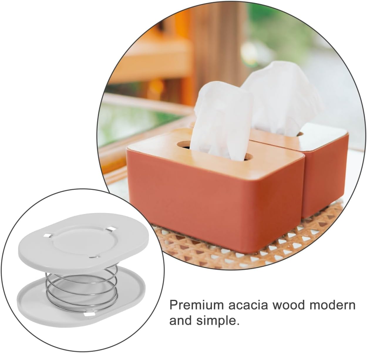 Tissue Box Spring Support 2-Pack Spring Loaded Tissue Box Bracket for Facial Holder 4.33 X 2.95 X 2.55 in Access for Bathroom Bedroom Kitchen Office