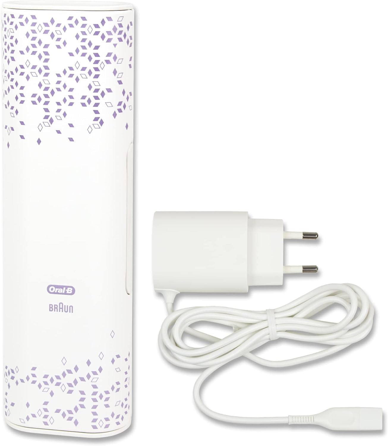 Oral-B Genius Series - Estuche de viaje para cepillos de dientes con función de carga para 1 pieza de mano y 2 cabezales de cepillo de dientes | Juego de funda de viaje y cable de carga (morado),