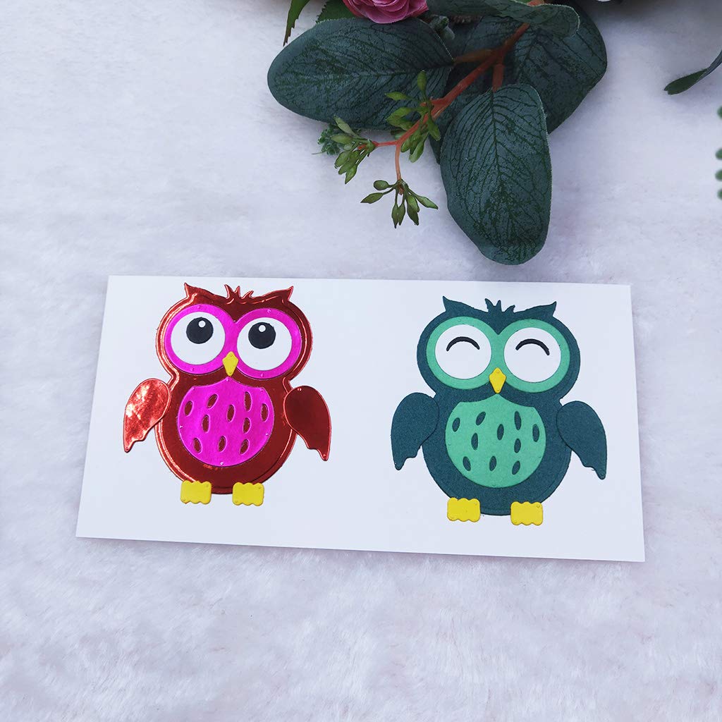 Fustelle Da Taglio In Metallo Per Scrapbooking – 2 Pezzi, Motivo Gufo, 11,3x7,2cm, Per Biglietti, Goffratura E Artigianato Creativo