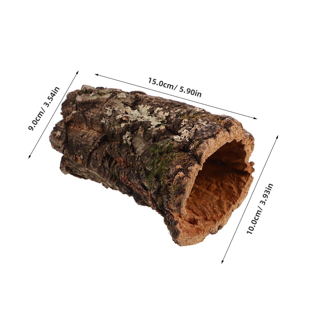 Didiseaon Korkröhre Terrarium Deko: Baumstamm Reptilienversteck Aus Holz Höhle für Kletterplattform Haustierversteck für Leopardgecko, Schlange Reptilien Terrarienunterstand Dekoration