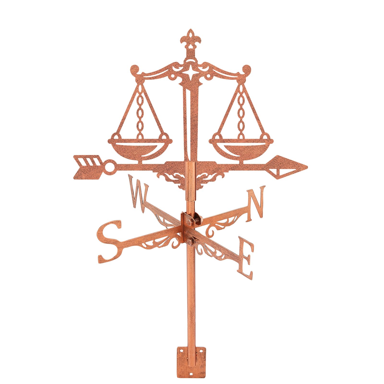 SUPERDANT 1Set Weather Vane Scale Roof Mounted Weathervanes Copper Red Wind Direction Indicators Decor Suitable for Patio Homes and Garden Sheds Barns Gazebos Backyard