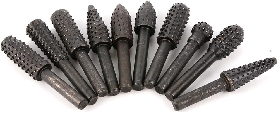 XCSOURCE 10pcs Rotary Burr Set Tungsten carbide Cut Rotary Drill Bits 1/4" 6mm Shank Tool BI180