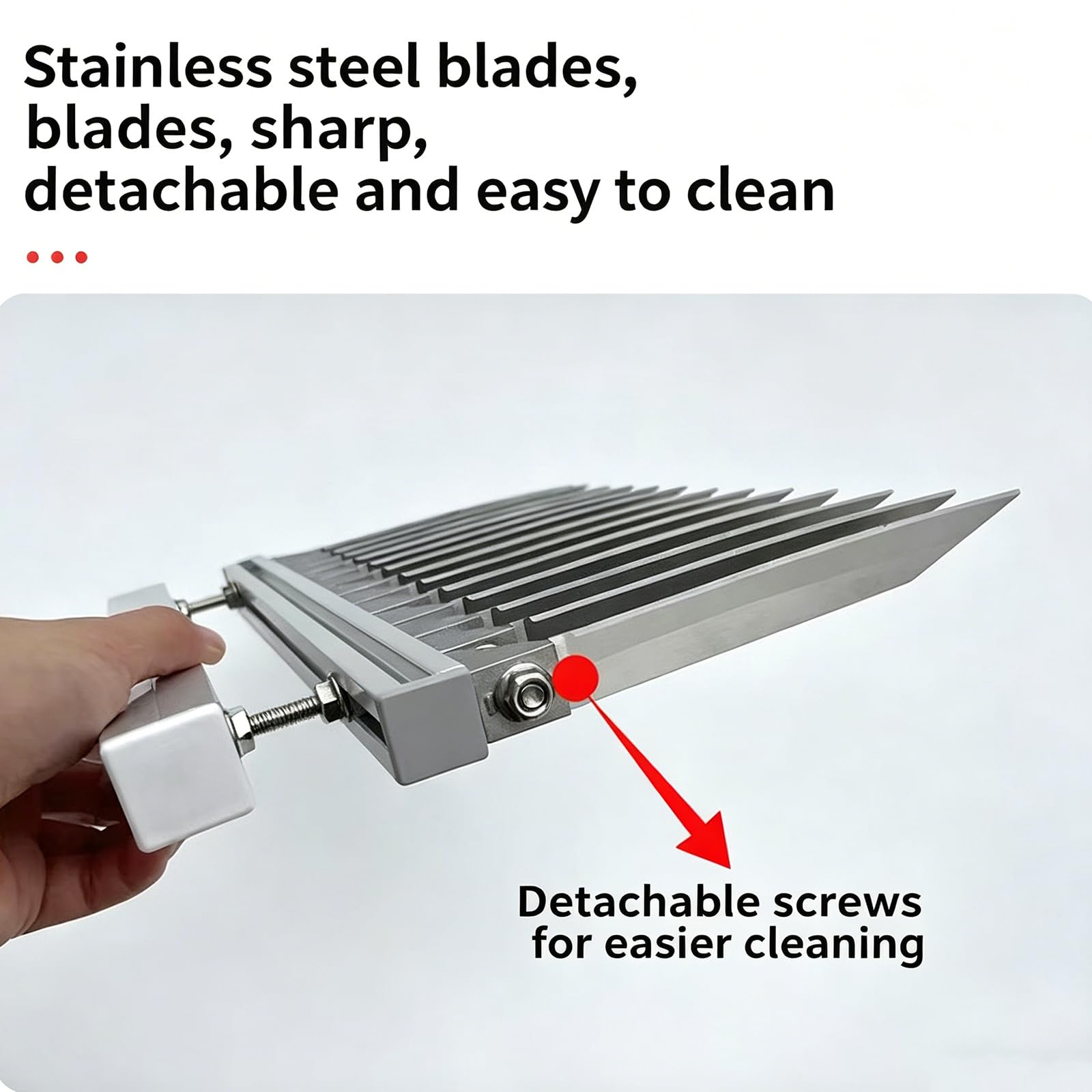 Lebensmittelblockschneider Aus Edelstahl, Eierschneider, Verstellbarer Klingenabstand, Abnehmbar, Leicht Zu Reinigen, Mit Lineal, 2,1–4,2 cm Klingenabstand, Für Tofu