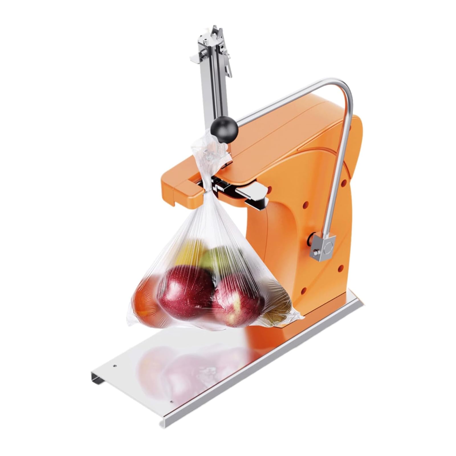 YXZYFPP Manual Sausage Clipper Clipping Machine, Aluminum Nail Tying Tool with Stainless Steel Guide Rail, for Supermarket, Retail Stores (Orange)