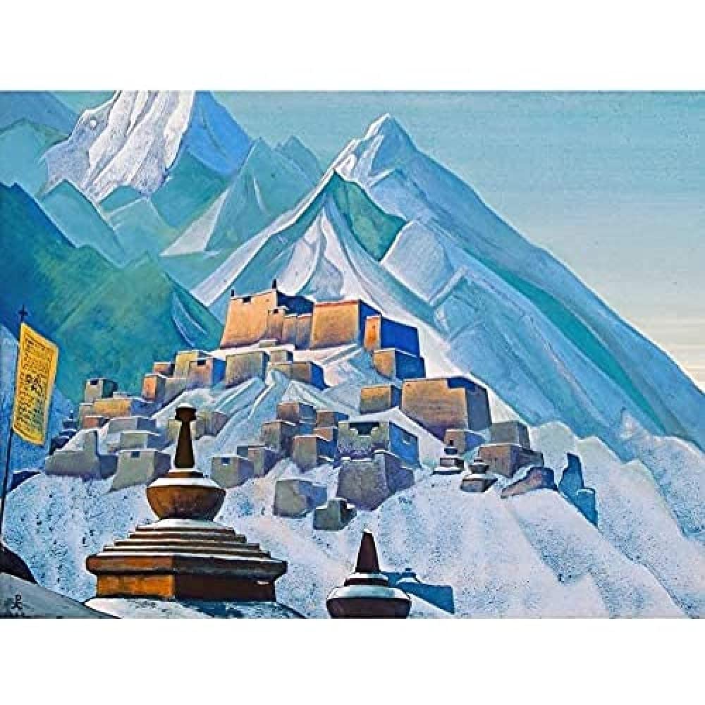 Roerich Tibet Himalayas Symbolist Mountain Landscape Painting Unframed Wall Art Print Poster Home Decor Premium