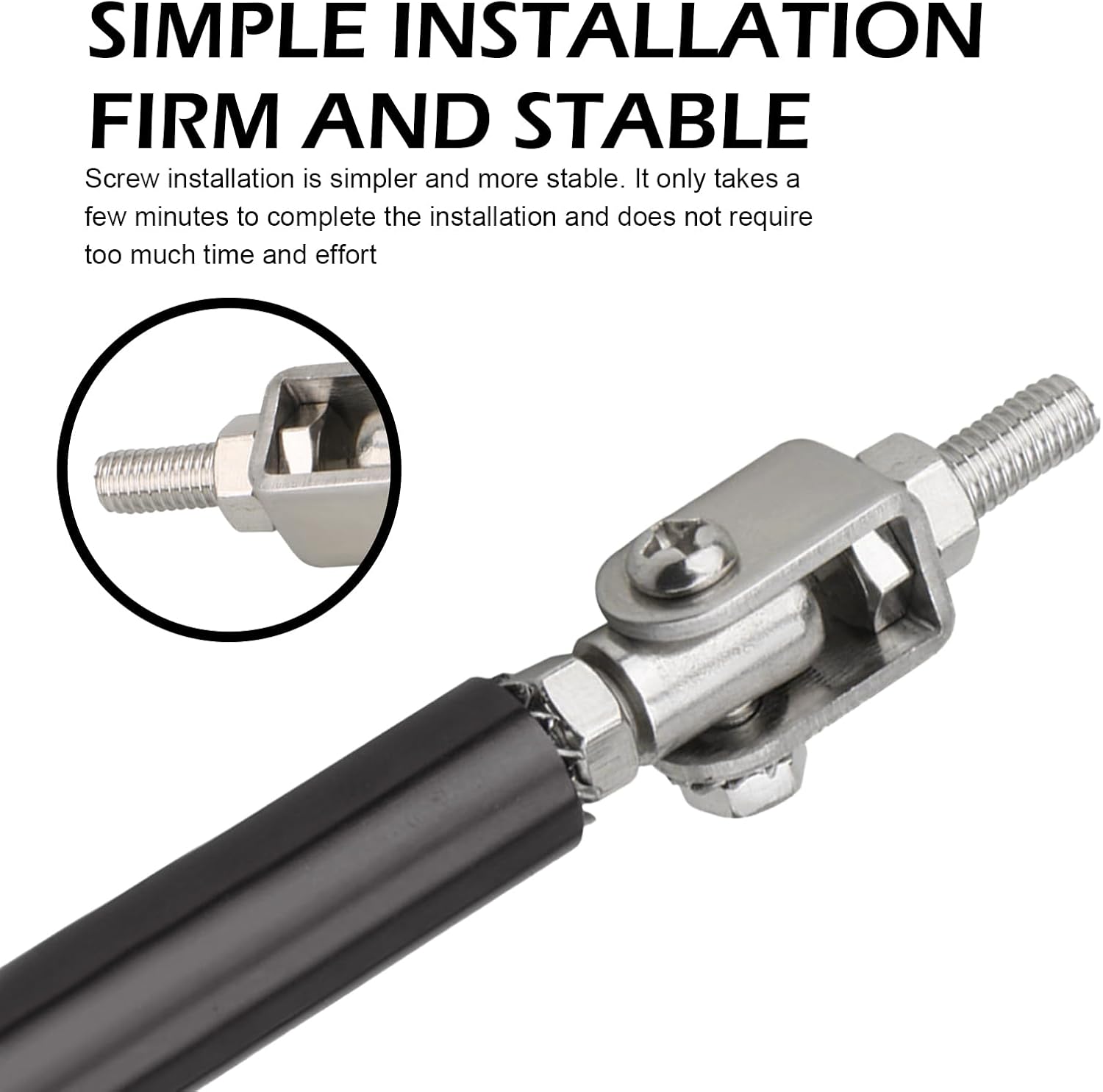 2 PCS Car Bumper Splitter Strut Rods, Adjustable 7.87" - 9.84" Automotive Splitter Strut Rods, Aluminum Alloy Bumper Lip Reinforcement Accessories, Universal for Most Cars (Black)