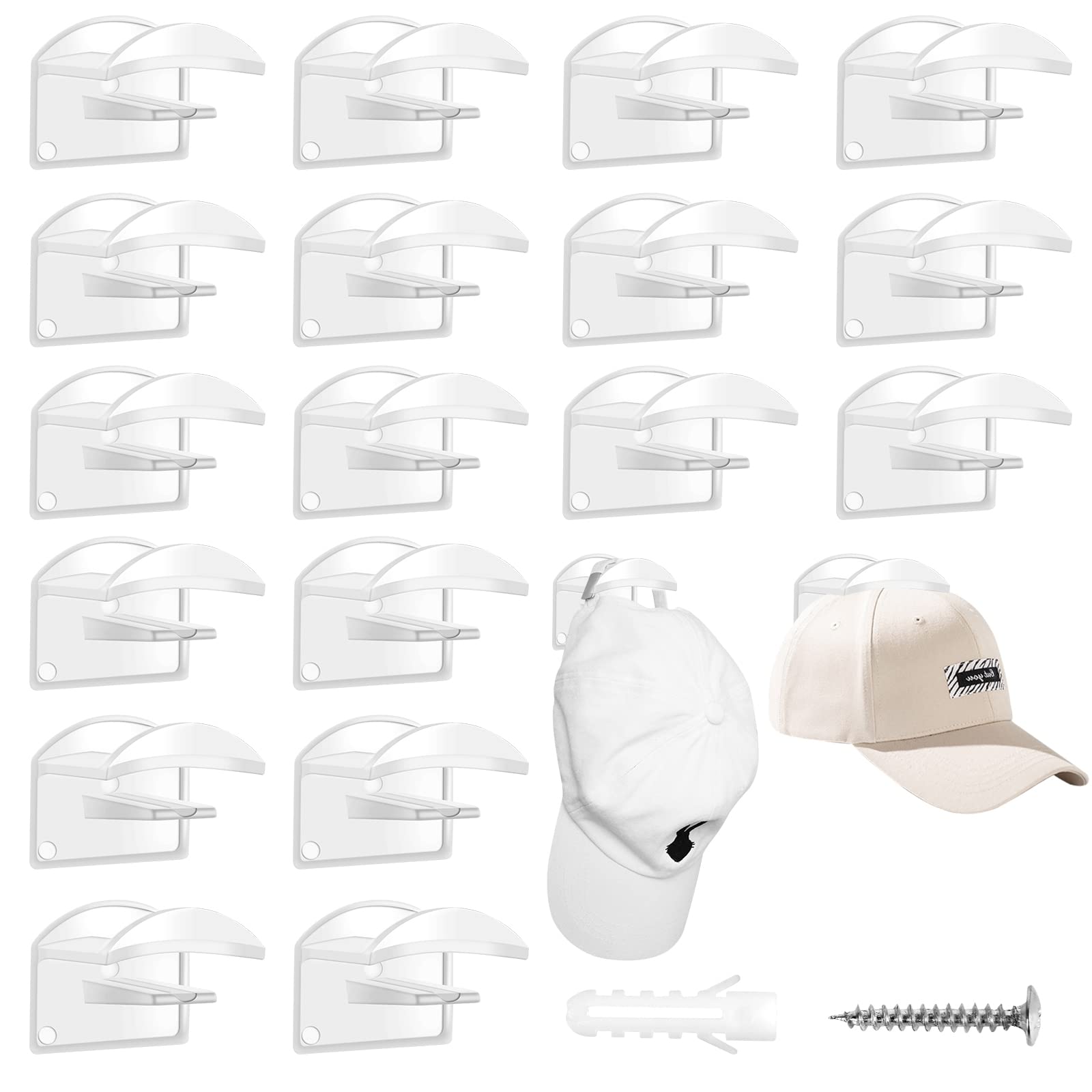 Crochets Chapeaux HNLMZ - 10 Crochets Muraux Adhésifs Pour Casquettes Et Accessoires