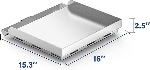 Miniatura 2 de Skyflame Plancha universal para freír de 14 x 16 pulgadas, para la mayoría de estufas de 14 pulgadas con sistema de cocción simple/doble, plancha