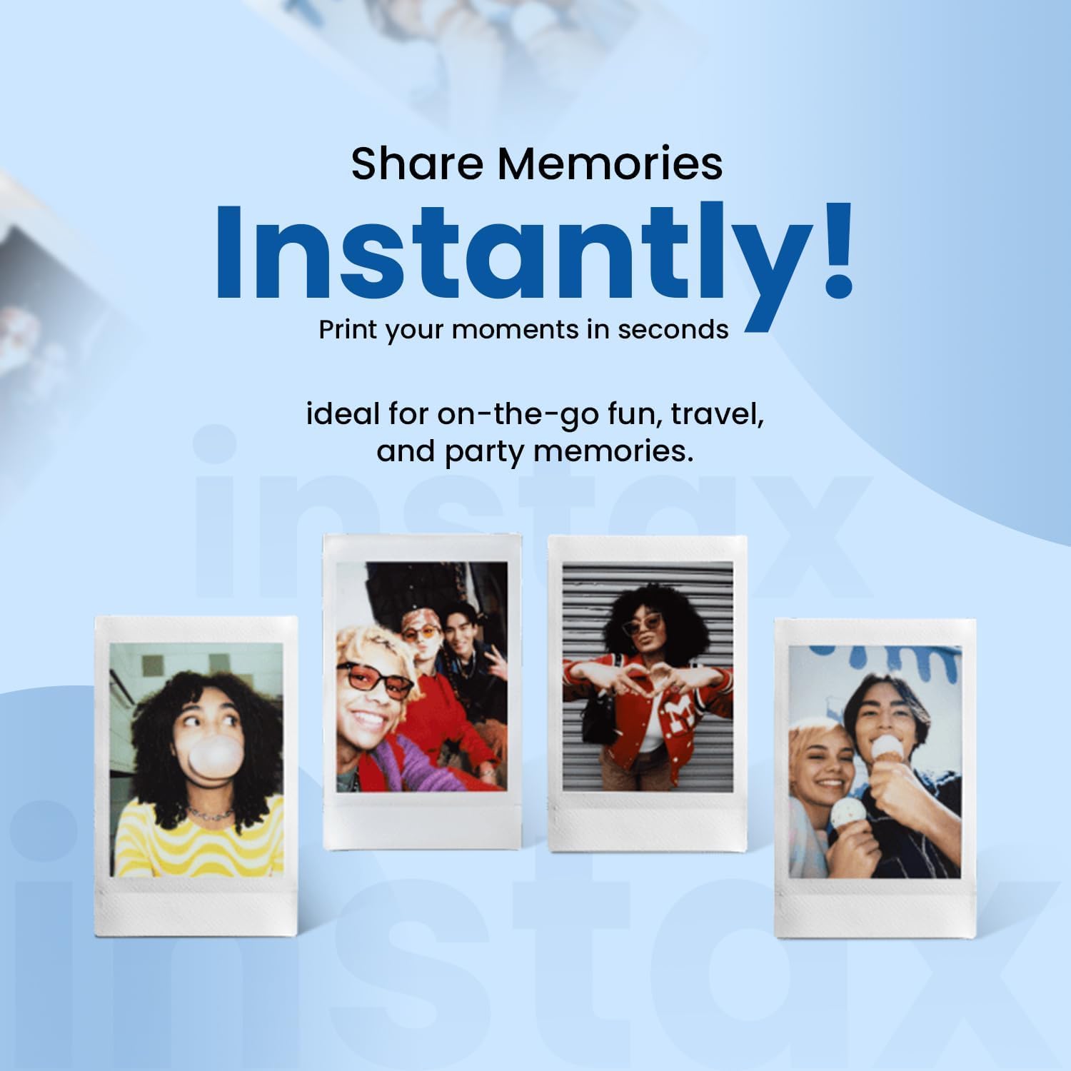 Fujifilm Instax Mini Instant Film, 60 Shots (10 Sheets x 6) – Capture Memories Anytime, Anywhere + BluebirdSales Premium Cleaning Cloth & 8 AA Batteries - 3