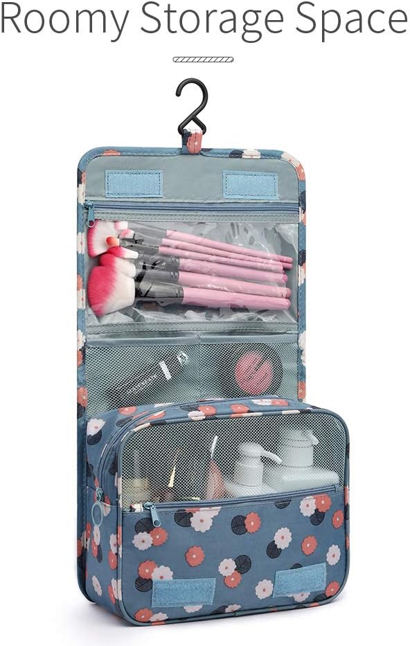 HaloVa Toiletry Bag Multifunction Cosmetic Bag Portable Makeup Pouch Waterproof Travel Hanging Organizer Bag for Women Girls, Black